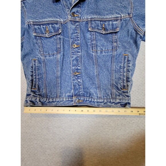 VTG 90s Warner Bros. Studio Outlaw Taz Denim Jean Jacket Unisex Small / Large - Picture 11 of 16